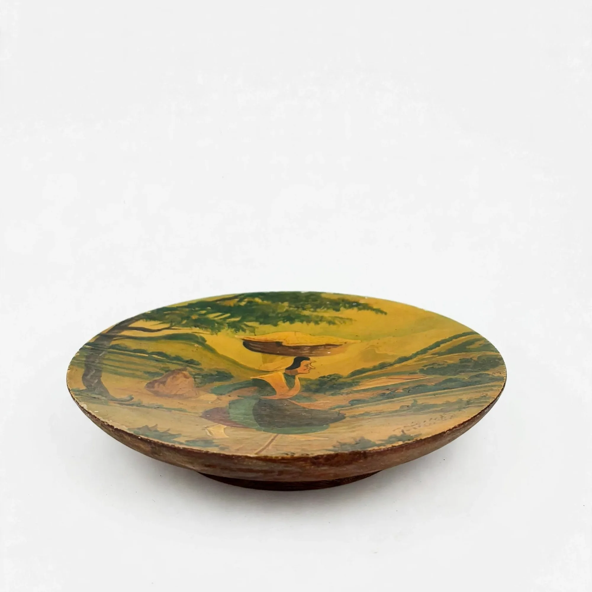 Basque Folk Art Wooden Plate — Wood, Wall Art