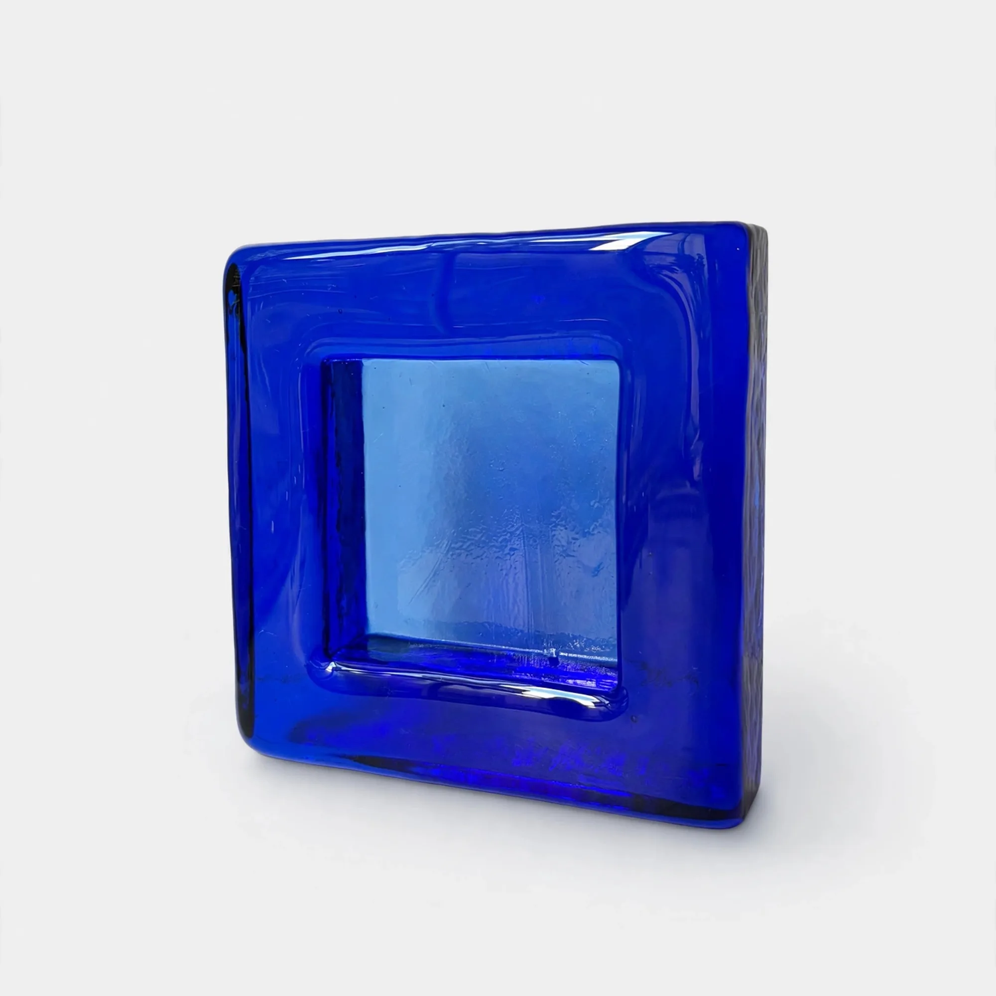Blue Glass Ashtray — Solid glass, Catchalls