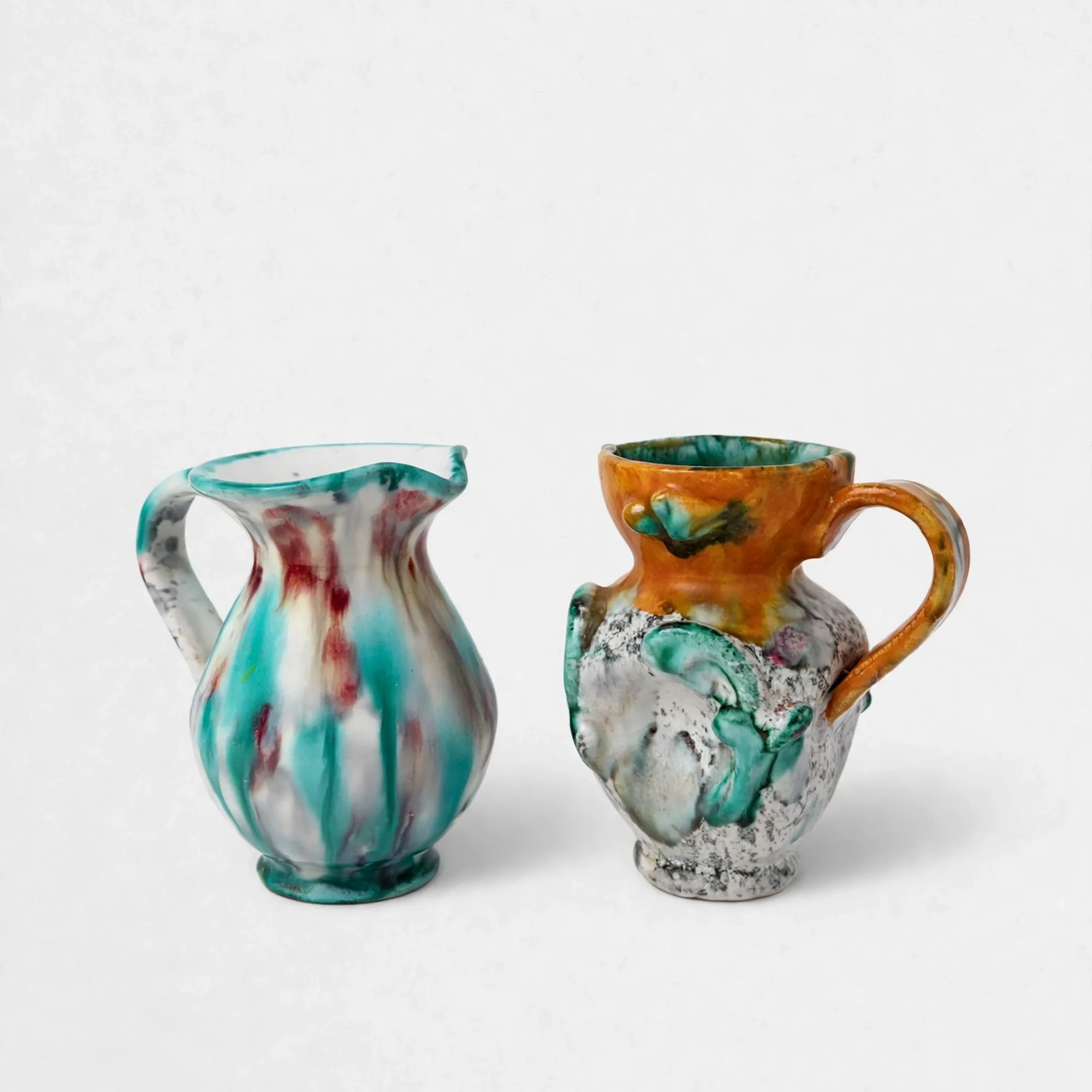 Majolica Candleholders — Majolica earthenware, Candleholders